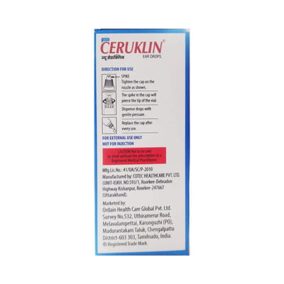 New Ceruklin Bottle Of 10ml Ear Drops