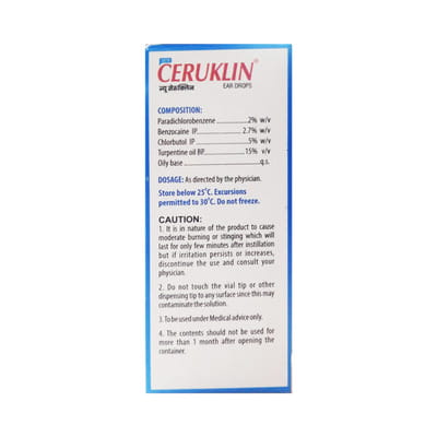 New Ceruklin Bottle Of 10ml Ear Drops