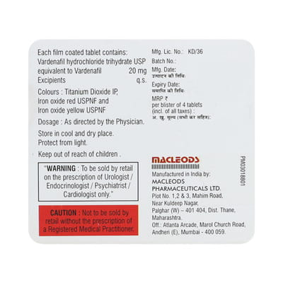 Varimax 20 Mg Strip Of 4 Tablets