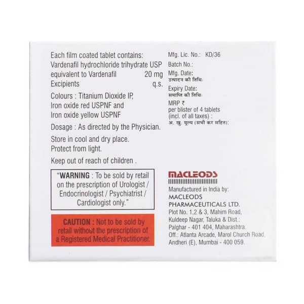 Varimax 20 Mg Strip Of 4 Tablets