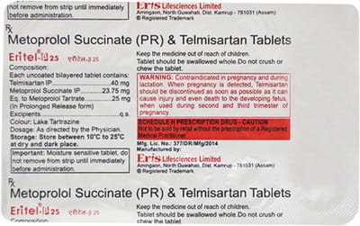 Eritel Beta 25mg Strip Of 15 Tablets