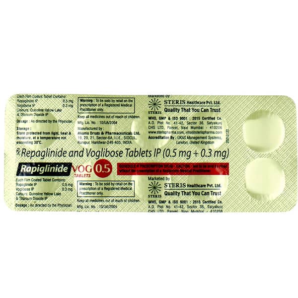 Rapiglinide Vog 0.5Mg Strip Of 10 Tablets