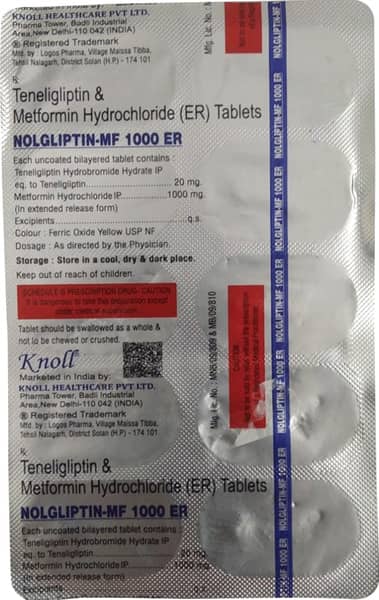 Nolgliptin Mf 20/1000mg Er Strip Of 10 Tablets