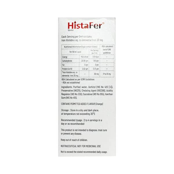 Histafer Delicious Orange Flavour Bottle Of 200ml Oral Liquid