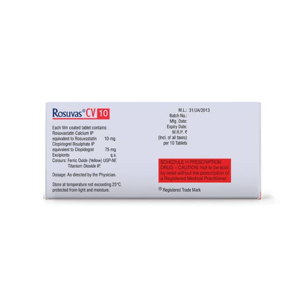 Rosuvas Cv 10mg Strip Of 10 Tablets