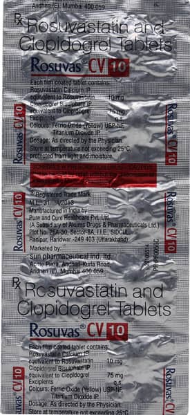 Rosuvas Cv 10mg Strip Of 10 Tablets