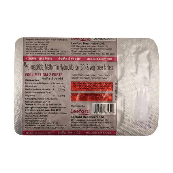 Voglimet Gm 2mg Forte Strip Of 10 Tablets