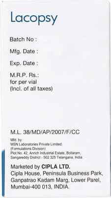 Lacopsy 10mg Vial Of 20ml Infusion