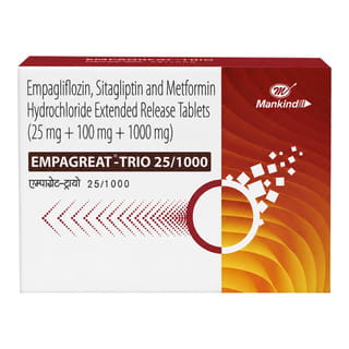Empagreat Trio 25/1000Mg Strip Of 10 Tablets