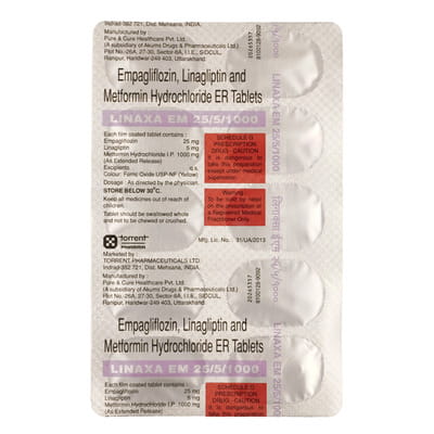 Linaxa Em 25/5/1000mg Strip Of 10 Tablets