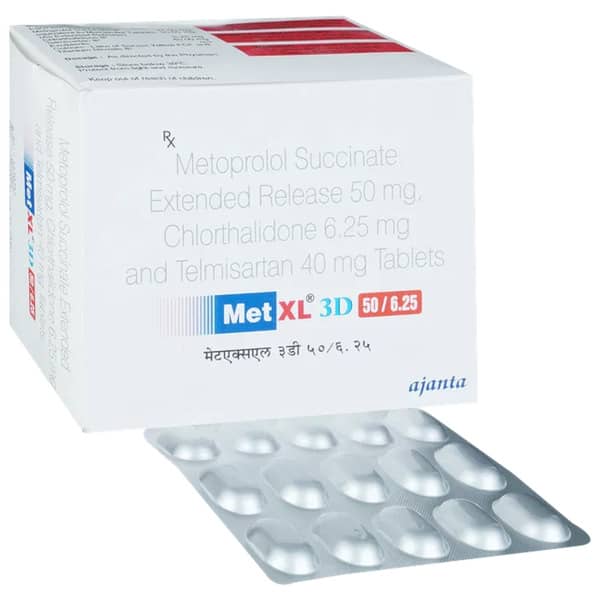Met Xl 3d 50/40/6.25mg Strip Of 15 Tablets