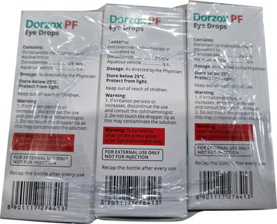 Dorzox Pf Bottle Of 10ml Eye Drops