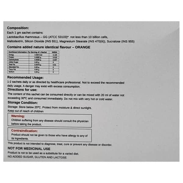 Pedigut Gg Orange Vanilla Flavour Sugar Free Sachet Of 1gm Powder