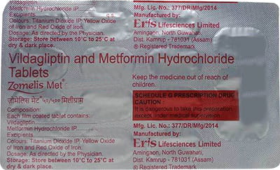 Zomelis Met 50/500mg Strip Of 15 Tablets