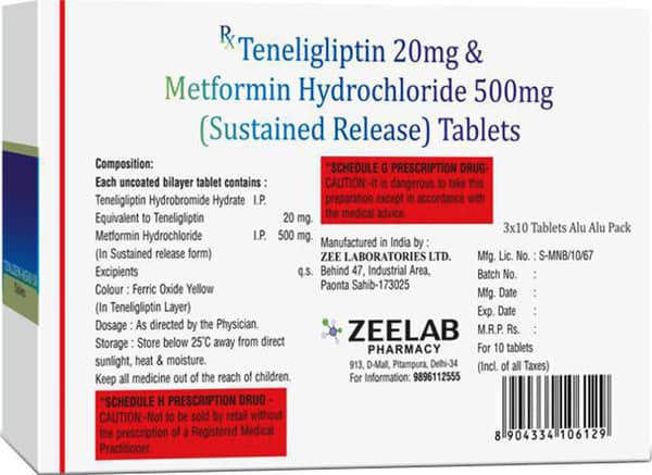 Tenlizem M 500Mg Sr Strip Of 10 Tablets