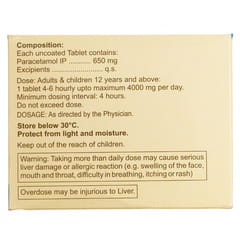 Paramet Paramet Plus 650 MG Tablet (15): Uses, Side Effects, Price & Dosage ...