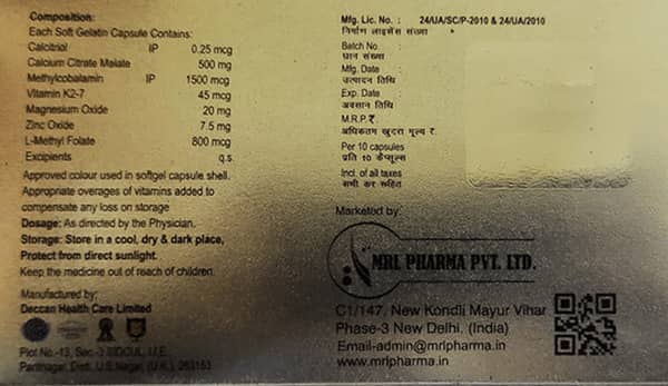 Myocal K2 Strip Of 10 Capsules