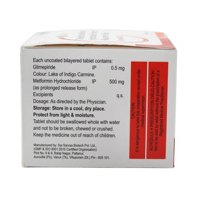 Gliminyle M 0.5mg Strip Of 15 Tablets
