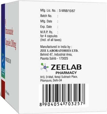 Fungizee 200mg Strip Of 4 Capsules