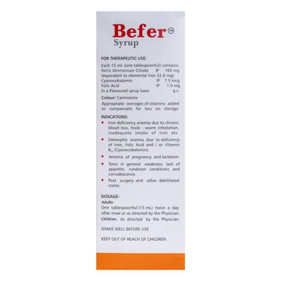 Befer Orange Flavour Bottle Of 200ml Syrup