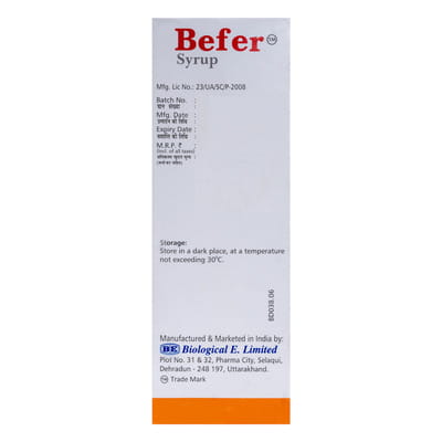 Befer Orange Flavour Bottle Of 200ml Syrup