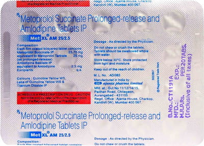 Met Xl Am 25/2.5mg Strip Of 20 Tablets