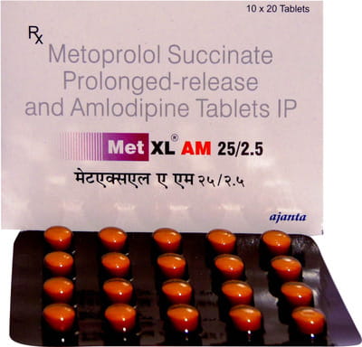 Met Xl Am 25/2.5mg Strip Of 20 Tablets