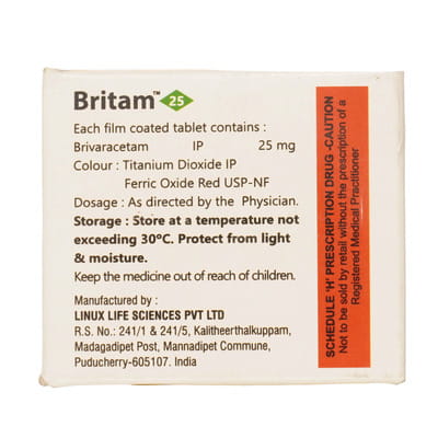 Britam 25 Mg Strip Of 10 Tablets