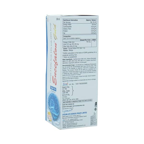 Encefalon Gold Mango Flavour Sugar Free Bottle Of 200Ml Syrup