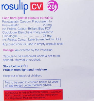 Rosulip Cv 20mg Strip Of 10 Capsules