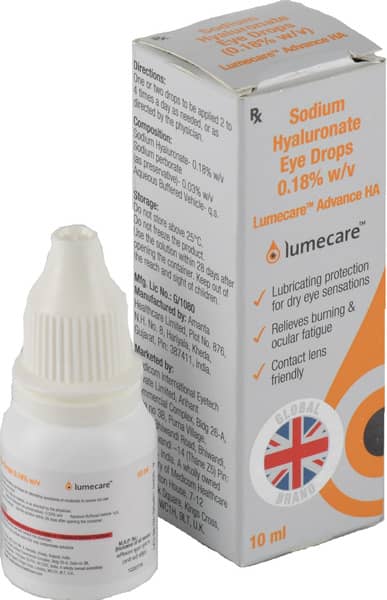 Lumecare Advance Ha Bottle Of 10ml Eye Drops
