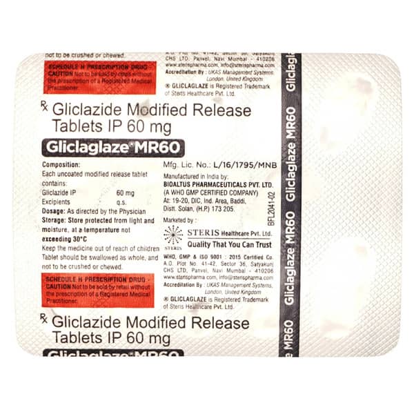 Gliclaglaze Mr 60Mg Strip Of 15 Tablets