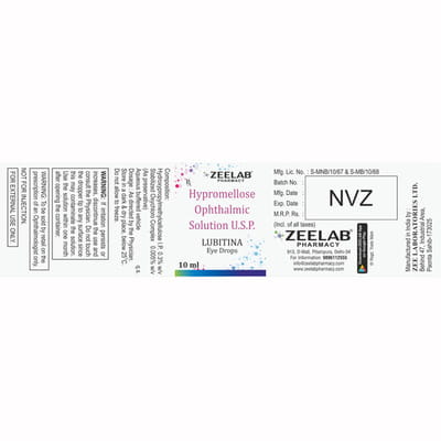 Lubitina Bottle Of 10ml Eye Drops