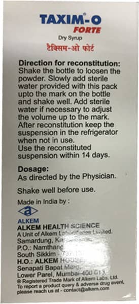 Taxim-O Forte Dry Syrup