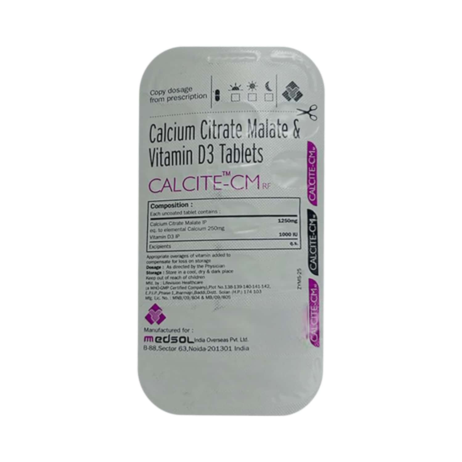 Calcident Tablets Calcite Cm Rf Strip Of 15 Tablets: Uses, Side Effects, Price & Dosage ...