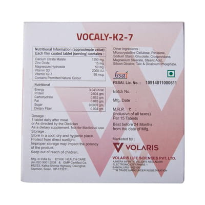 Vocaly K2 7 Strip Of 15 Tablets
