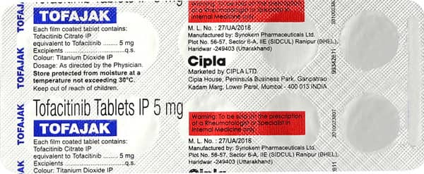 Tofajak 5mg Strip Of 10 Tablets