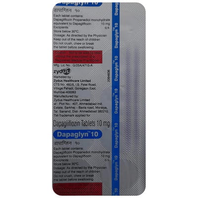 Dapaglyn 10mg Strip Of 10 Tablets