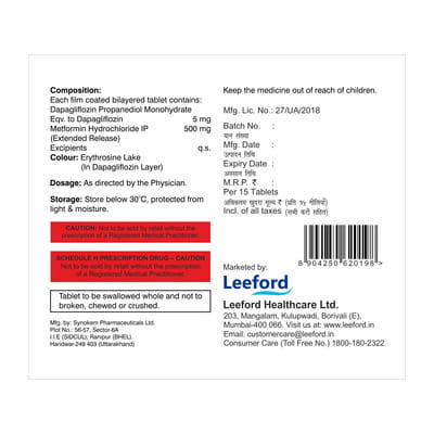 Dapaford 5mg M Strip Of 15 Tablets