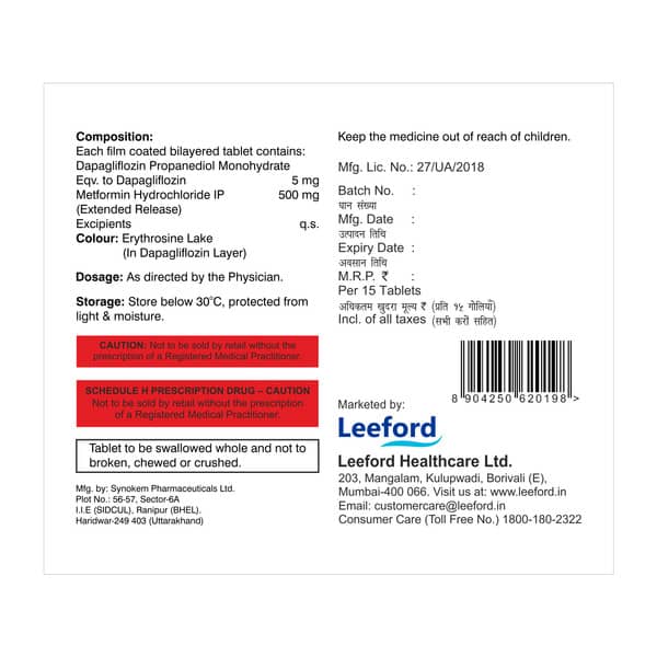 Dapaford 5mg M Strip Of 15 Tablets