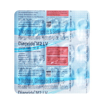 Diapride M 2mg Lv Strip Of 10 Tablets