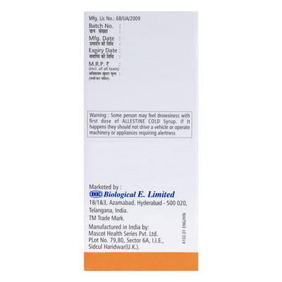 Allestine Cold Raspberry Flavour Bottle Of 60ml Syrup