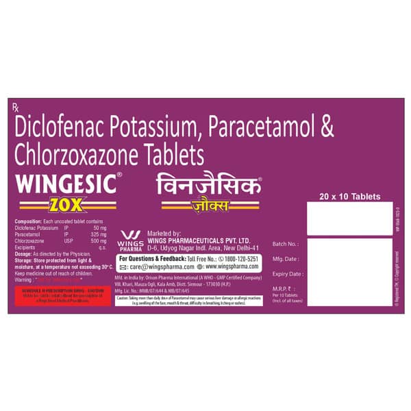 Wingesic Zox Strip Of 10 Tablets