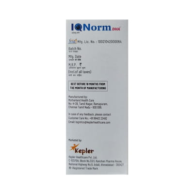 Iqnorm Dha Delicious Mango Flavour Bottle Of 30ml Oral Drops