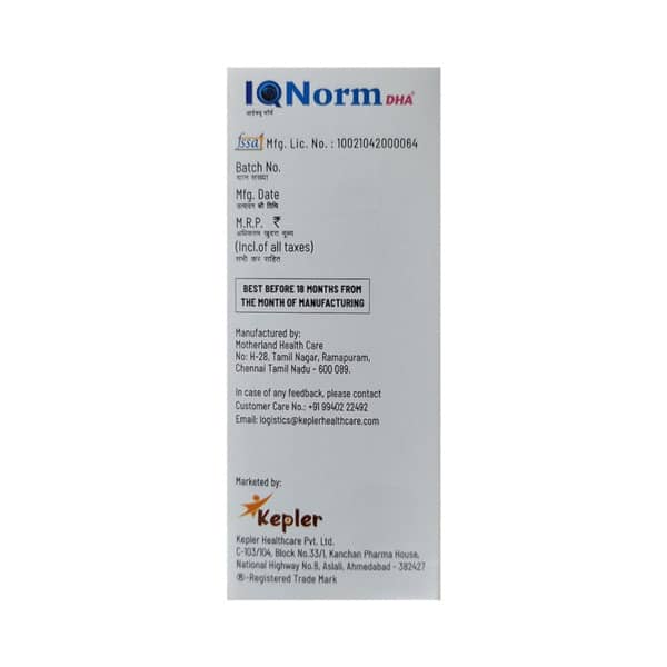 Iqnorm Dha Delicious Mango Flavour Bottle Of 30ml Oral Drops