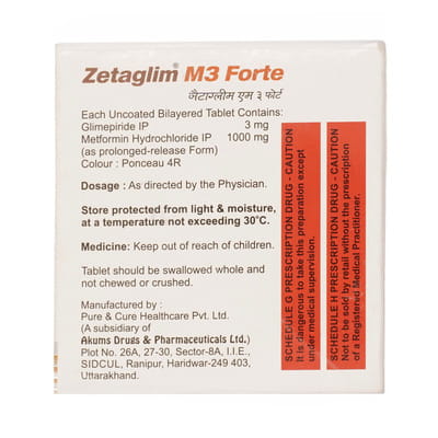 Zetaglim M 3mg Forte Strip Of 15 Tablets