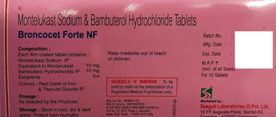 Broncocet Forte Nf Strip Of 10 Tablets