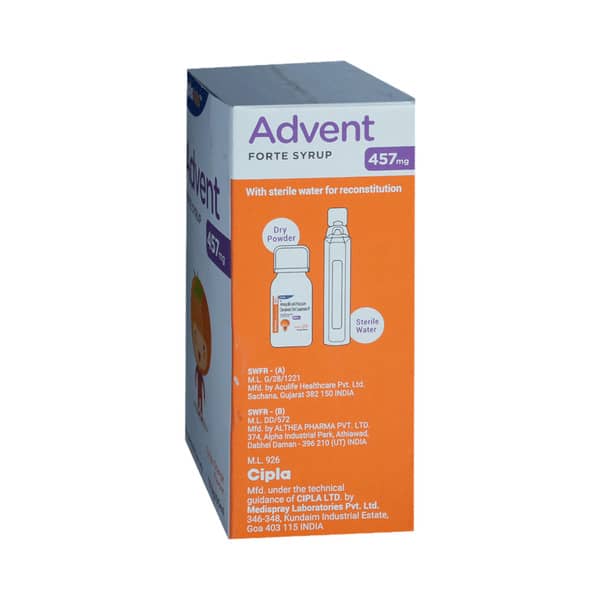 Advent Forte 457mg Tangy Orange Flavour Bottle Of 60ml Dry Syrup