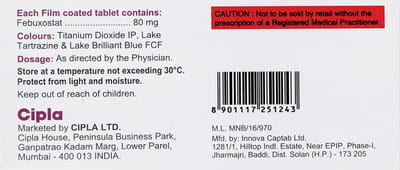 Febutec 80mg Strip Of 10 Tablets