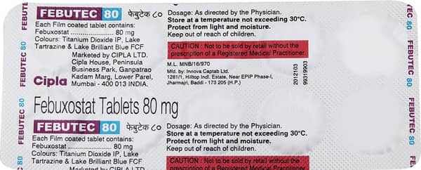 Febutec 80mg Strip Of 10 Tablets